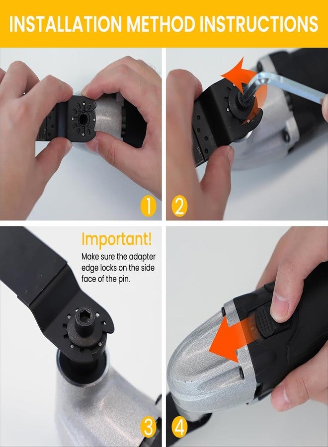 Serplex مجموعة شفرات أدوات القطع المتذبذبة من سيربلكس®، 5 قطع، شفرات لقطع وكشط الخشب، شفرات منشار متذبذبة متعددة الاستخدامات، مقياس محفور سريع التوصيل، شفرات منشار متينة وقوية للخشب، والبلاستيك، والبولي فينيل كلوريد، والتلميع. - Image 5